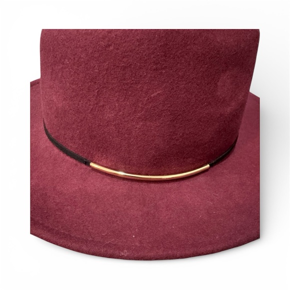 Chico's Chic Burgundy Fedora Hat - Picture 2 of 4